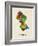 Guyana Watercolor Map-Michael Tompsett-Framed Art Print