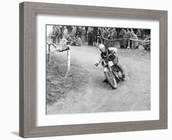 Gw Beamish on a Bsa 500Cc Motorbike, Brands Hatch, Kent, 1953-null-Framed Photographic Print