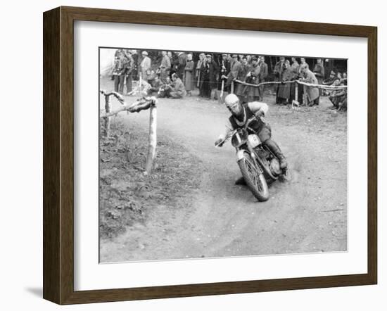 Gw Beamish on a Bsa 500Cc Motorbike, Brands Hatch, Kent, 1953-null-Framed Photographic Print