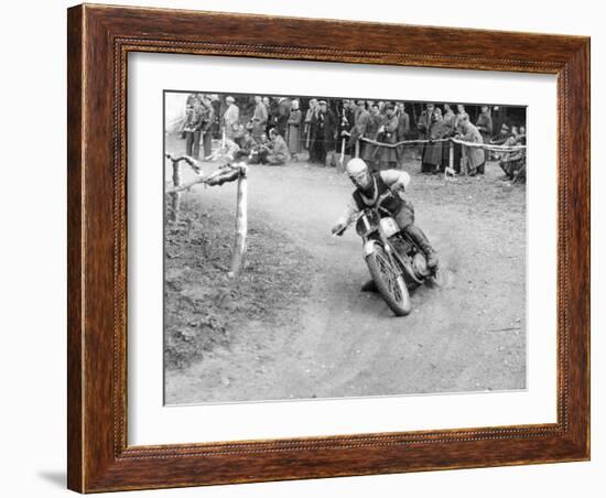 Gw Beamish on a Bsa 500Cc Motorbike, Brands Hatch, Kent, 1953-null-Framed Photographic Print