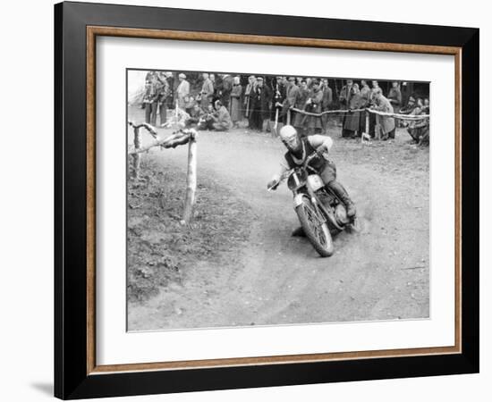 Gw Beamish on a Bsa 500Cc Motorbike, Brands Hatch, Kent, 1953-null-Framed Photographic Print