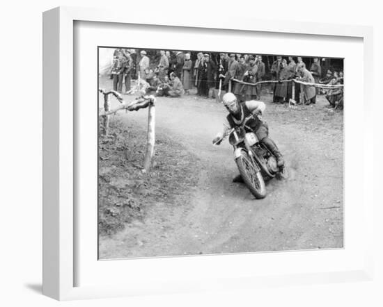 Gw Beamish on a Bsa 500Cc Motorbike, Brands Hatch, Kent, 1953-null-Framed Photographic Print