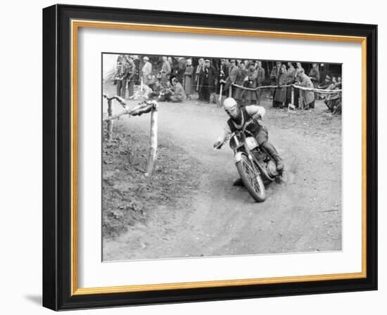 Gw Beamish on a Bsa 500Cc Motorbike, Brands Hatch, Kent, 1953-null-Framed Photographic Print