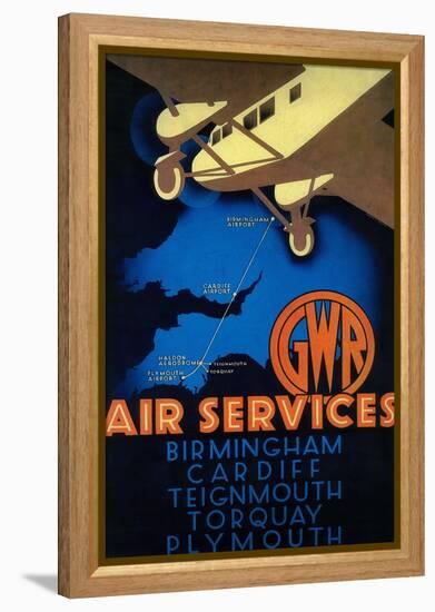 GWR Air Services Vintage Poster - Europe-Lantern Press-Framed Stretched Canvas