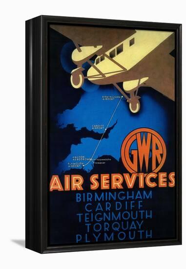 GWR Air Services Vintage Poster - Europe-Lantern Press-Framed Stretched Canvas