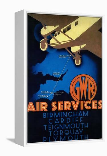 GWR Air Services Vintage Poster - Europe-Lantern Press-Framed Stretched Canvas