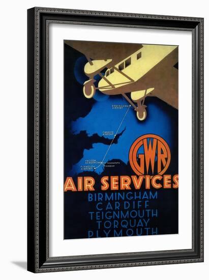 GWR Air Services Vintage Poster - Europe-Lantern Press-Framed Art Print