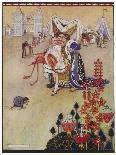 Alice with the Duchess at the Croquet Match-Gwynedd M. Hudson-Framed Stretched Canvas
