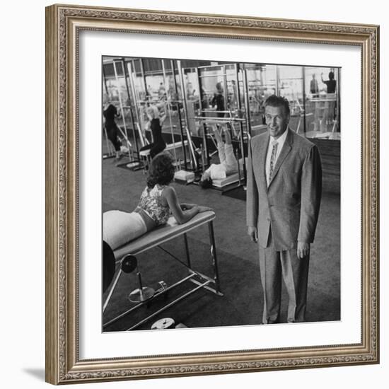 Gym Owner, Vic Tanny in One of His 60 Gyms-Allan Grant-Framed Photographic Print