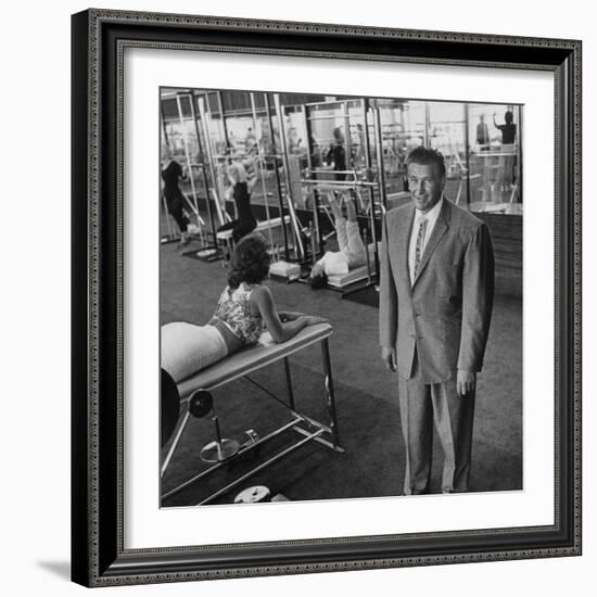 Gym Owner, Vic Tanny in One of His 60 Gyms-Allan Grant-Framed Photographic Print