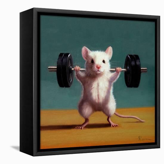 Gym Rat Back Squat-Lucia Heffernan-Framed Stretched Canvas