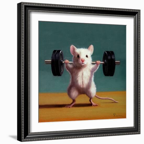 Gym Rat Back Squat-Lucia Heffernan-Framed Art Print