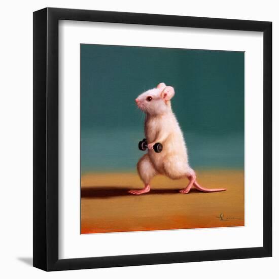 Gym Rat Dumbbell Lunge-Lucia Heffernan-Framed Art Print