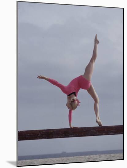 Gymnast Cathy Rigby, Long Beach, California-John Dominis-Mounted Premium Photographic Print
