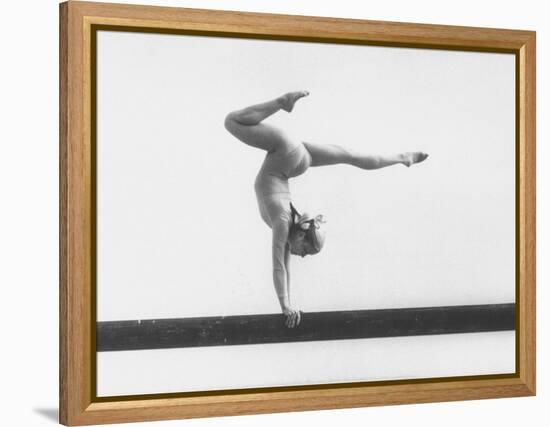 Gymnast Cathy Rigby, Training on Balance Beam-John Dominis-Framed Premier Image Canvas