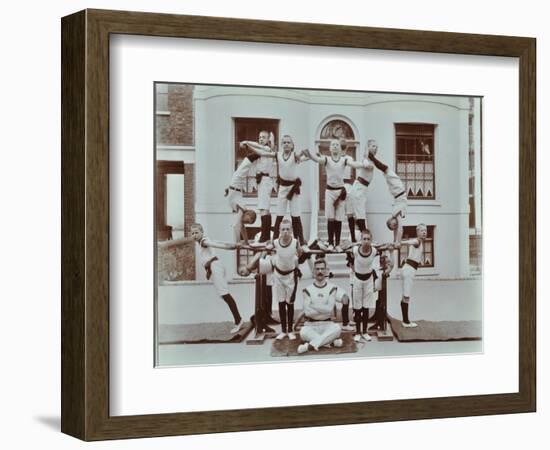 Gymnastics Display at the Boys Home Industrial School, London, 1900-null-Framed Photographic Print