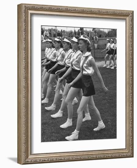 Gymnasts Marching in the Posture Parade-Peter Stackpole-Framed Photographic Print