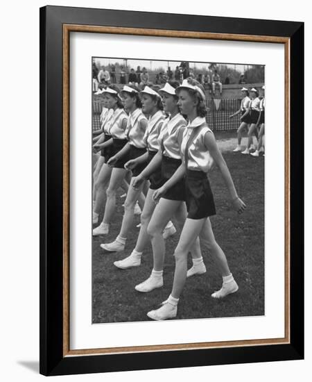 Gymnasts Marching in the Posture Parade-Peter Stackpole-Framed Photographic Print