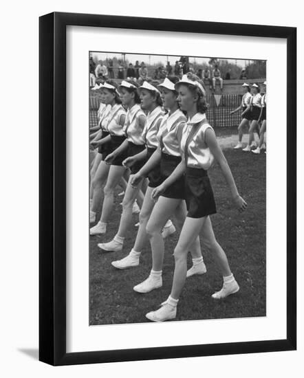 Gymnasts Marching in the Posture Parade-Peter Stackpole-Framed Photographic Print