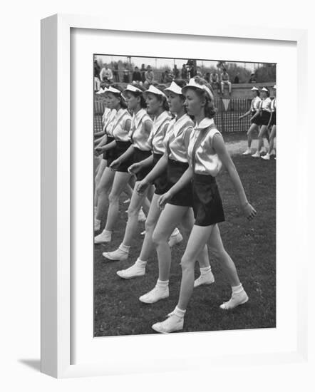 Gymnasts Marching in the Posture Parade-Peter Stackpole-Framed Photographic Print