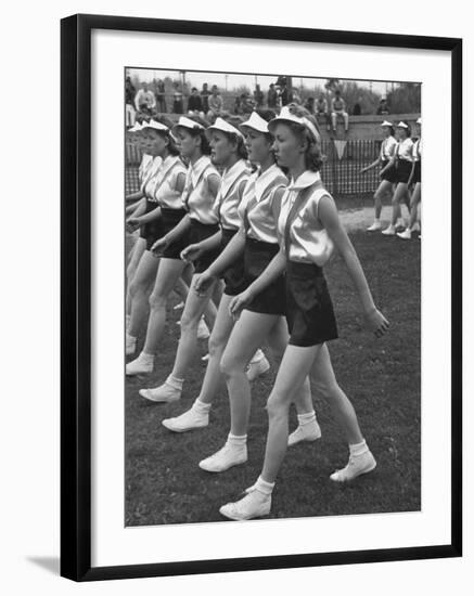 Gymnasts Marching in the Posture Parade-Peter Stackpole-Framed Photographic Print