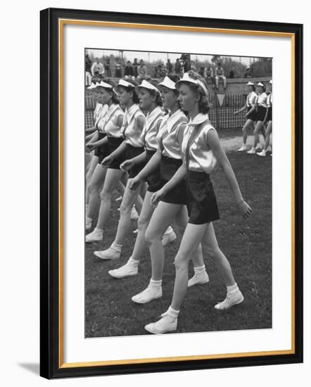 Gymnasts Marching in the Posture Parade-Peter Stackpole-Framed Photographic Print