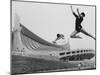 Gymnasts Outside the New Olympic Building in Japan-Larry Burrows-Mounted Photographic Print