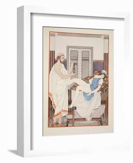 Gynaecological Examination, Illustration from 'The Works of Hippocrates', 1934 (Colour Litho)-Joseph Kuhn-Regnier-Framed Premium Giclee Print
