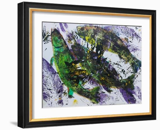 Gyotaku 2020 Oil on Card-jocasta shakespeare-Framed Giclee Print