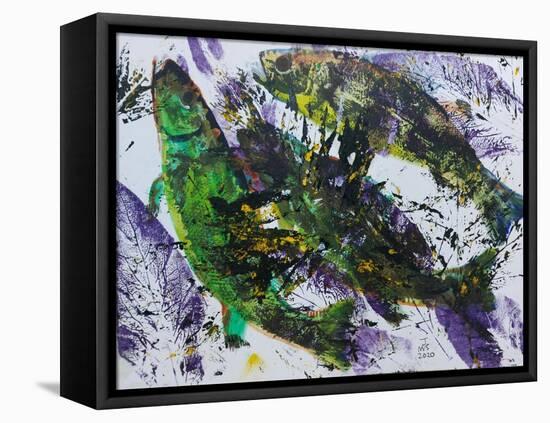 Gyotaku 2020 Oil on Card-jocasta shakespeare-Framed Premier Image Canvas