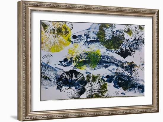 Gyotaku, Fish, Oil on Card, 2020-jocasta shakespeare-Framed Giclee Print