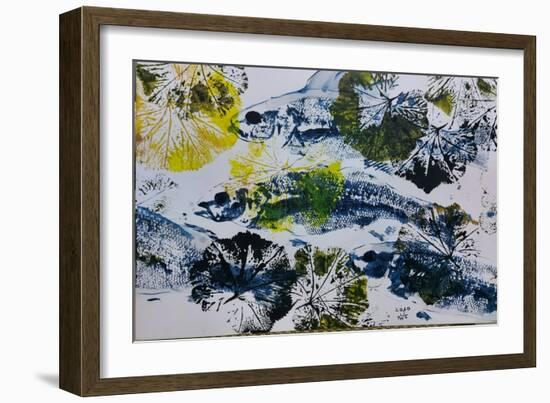 Gyotaku, Fish, Oil on Card, 2020-jocasta shakespeare-Framed Giclee Print