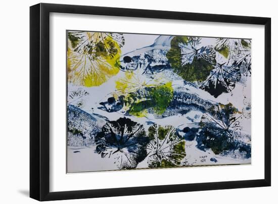 Gyotaku, Fish, Oil on Card, 2020-jocasta shakespeare-Framed Giclee Print