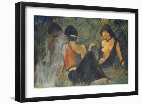 Gypsies by the Campfire (Recto); Zigeunerinnen Am Lagerfeuer (Recto), c.1927-Otto Muller or Mueller-Framed Giclee Print
