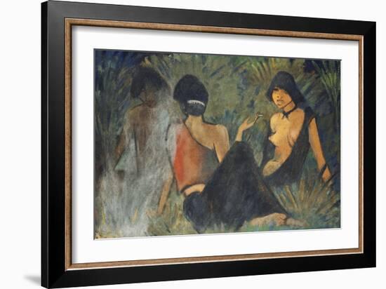 Gypsies by the Campfire (Recto); Zigeunerinnen Am Lagerfeuer (Recto), c.1927-Otto Muller or Mueller-Framed Giclee Print