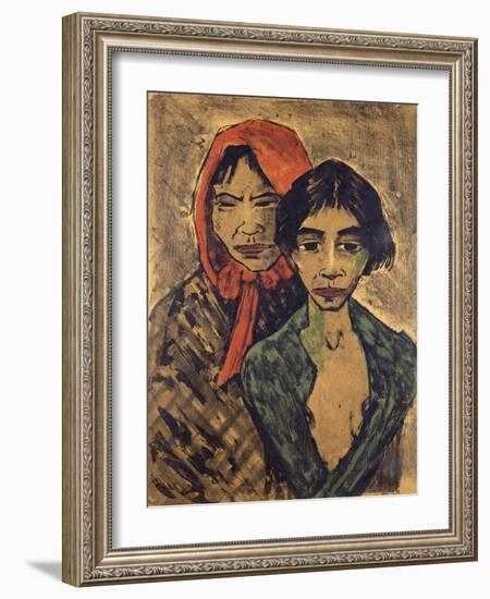 Gypsies, Lithograph-Otto Mueller-Framed Giclee Print