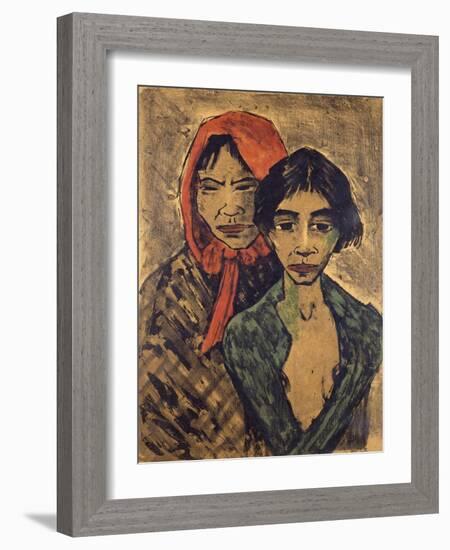 Gypsies, Lithograph-Otto Mueller-Framed Giclee Print