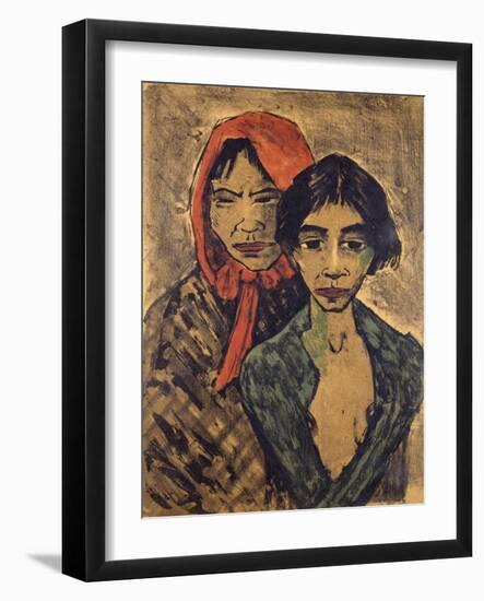 Gypsies, Lithograph-Otto Mueller-Framed Giclee Print