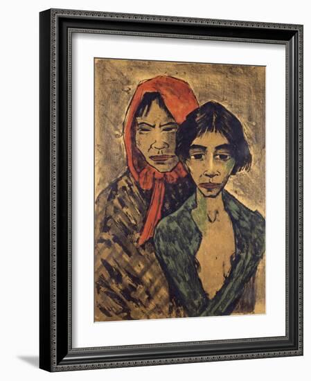 Gypsies, Lithograph-Otto Mueller-Framed Giclee Print