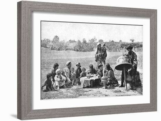 Gypsies Mending a Family Cauldron, Hungary, 1922-AW Cutler-Framed Giclee Print