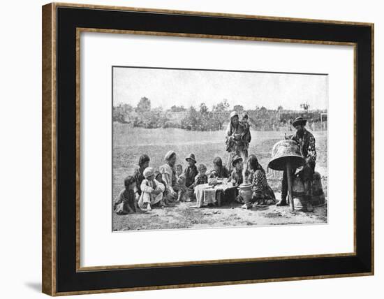 Gypsies Mending a Family Cauldron, Hungary, 1922-AW Cutler-Framed Giclee Print