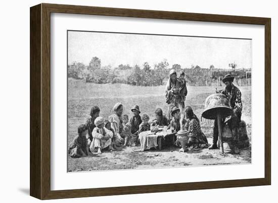 Gypsies Mending a Family Cauldron, Hungary, 1922-AW Cutler-Framed Giclee Print