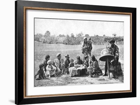 Gypsies Mending a Family Cauldron, Hungary, 1922-AW Cutler-Framed Giclee Print