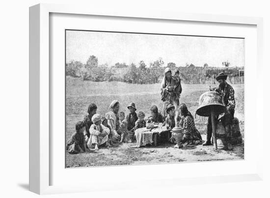 Gypsies Mending a Family Cauldron, Hungary, 1922-AW Cutler-Framed Giclee Print