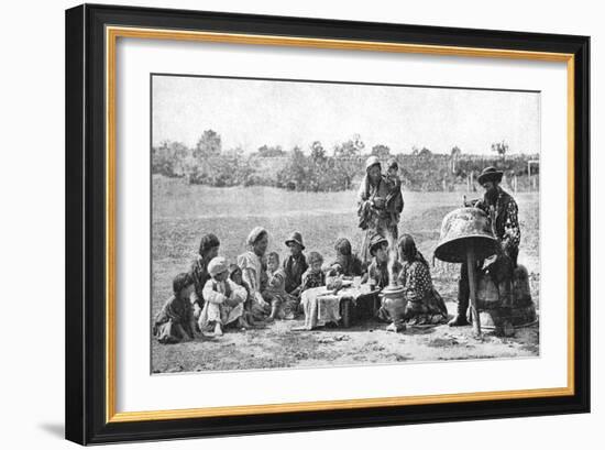 Gypsies Mending a Family Cauldron, Hungary, 1922-AW Cutler-Framed Giclee Print