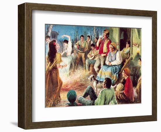 Gypsies Partying-English School-Framed Giclee Print