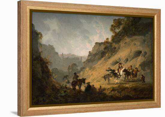 Gypsies with an Ass Race, 1792 (Oil on Canvas)-Julius Caesar Ibbetson-Framed Premier Image Canvas