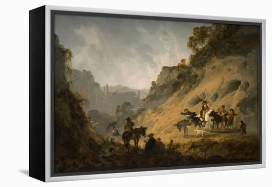 Gypsies with an Ass Race, 1792 (Oil on Canvas)-Julius Caesar Ibbetson-Framed Premier Image Canvas