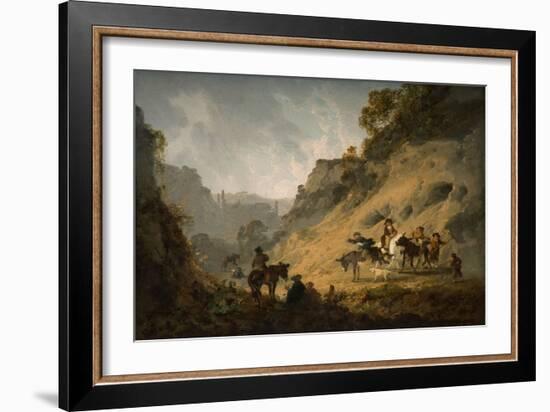 Gypsies with an Ass Race, 1792 (Oil on Canvas)-Julius Caesar Ibbetson-Framed Giclee Print