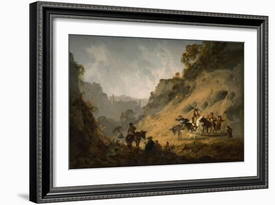 Gypsies with an Ass Race, 1792 (Oil on Canvas)-Julius Caesar Ibbetson-Framed Giclee Print